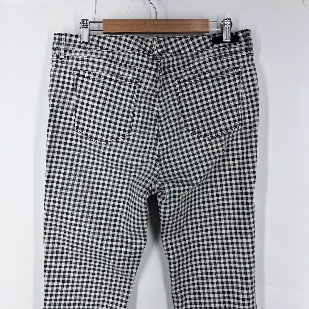 Sanctuary Denim Connector Kick Crop Gingham Checkered Pants Black White Size 33 - Picture 5 of 14